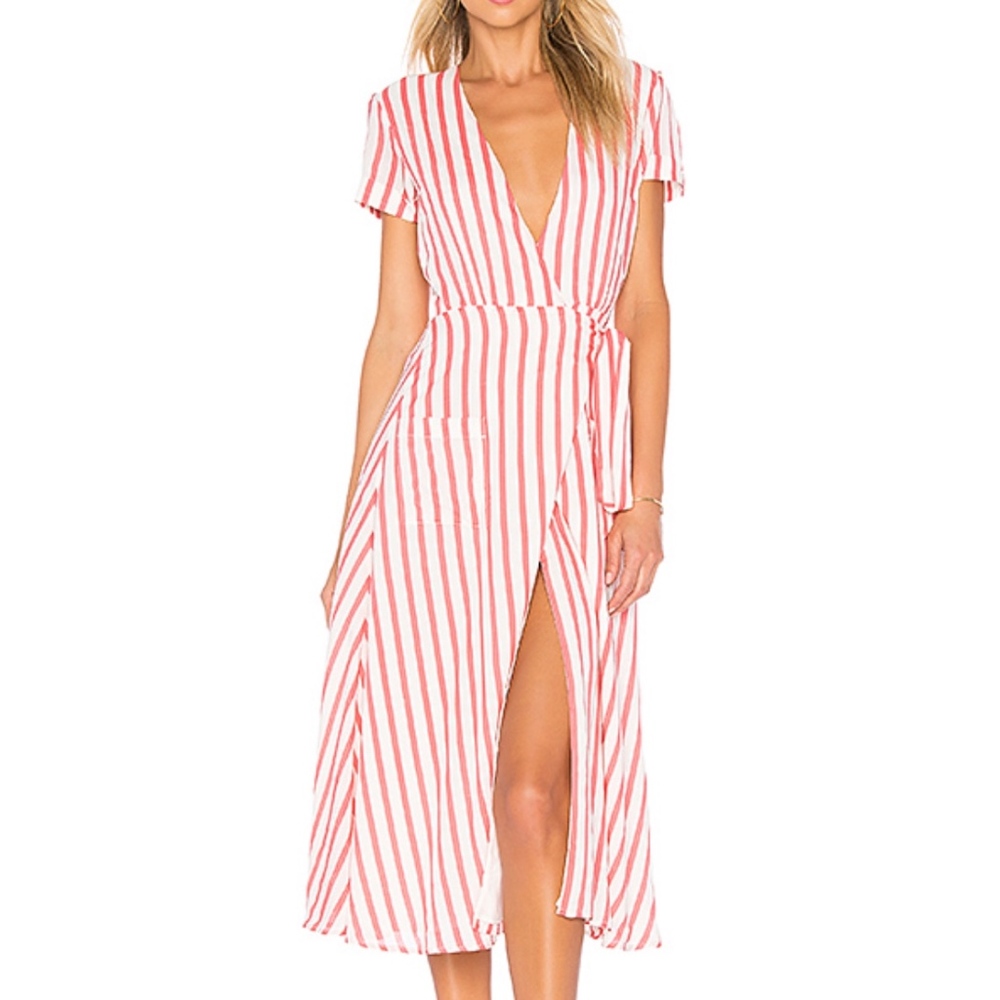 L’Academie Tuscy Dress in Red Stripe Small